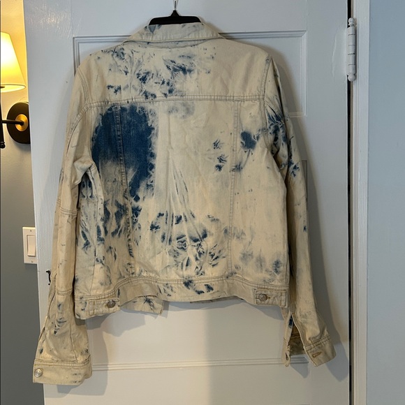 Free people Tie-Dye Denim Jacket large - Picture 5 of 6